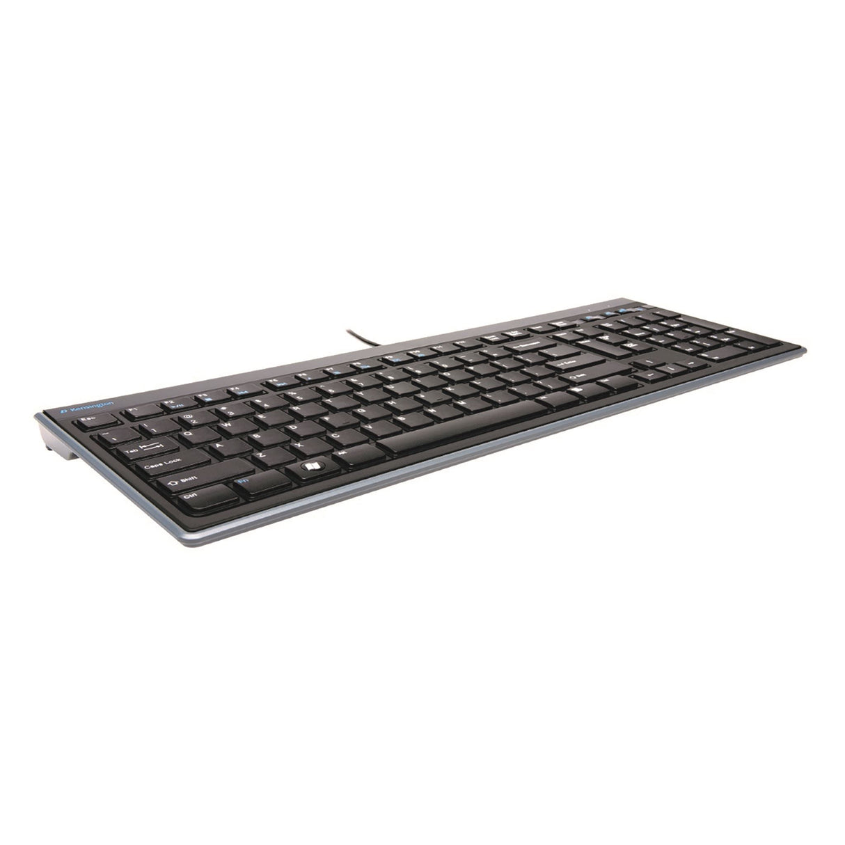 Kensington Advance Fit Wired Keyboard with a slim design, laptop-style keys, and dedicated multimedia controls for enhanced productivity.