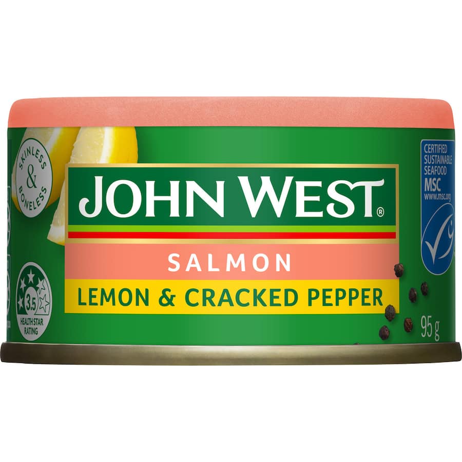 John West Salmon Lemon & Cracked Pepper Tear tab can 95g