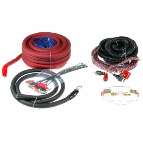 AERPRO Amp Wiring Kit 2 Ch 4G 650W for optimal car audio, includes power, ground, and RCA cables for easy installation.