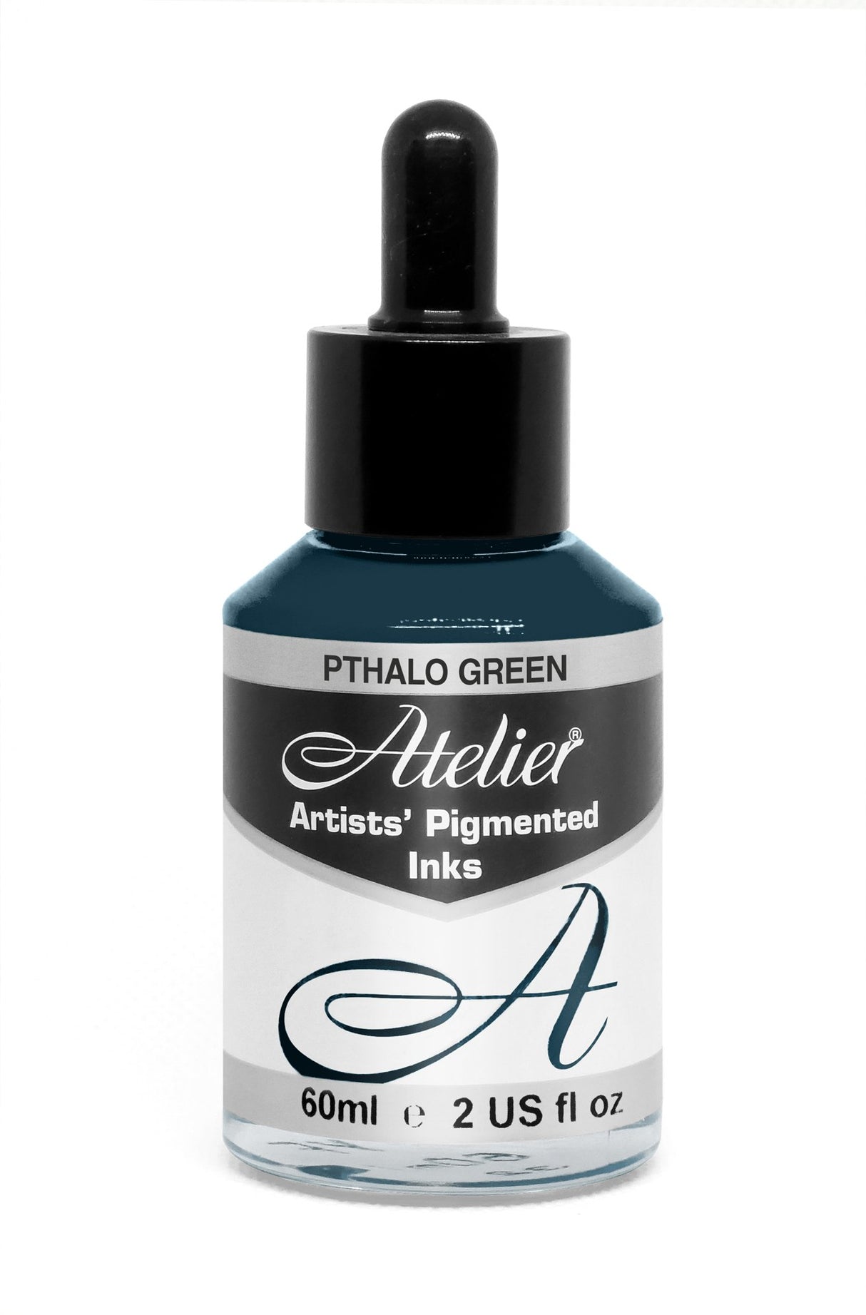 Vibrant ATELIER INK 60ML PTHALO GREEN acrylic paint for rich hues, smooth blending, and excellent lightfastness.