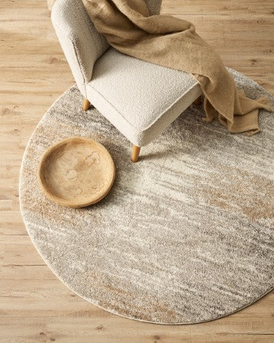 Floor Rug - Saxony Angelo  Ecru (200cm dia) - OLLO