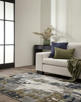 Floor Rug - Emery Ink/Olive (160 x 230cm) - OLLO