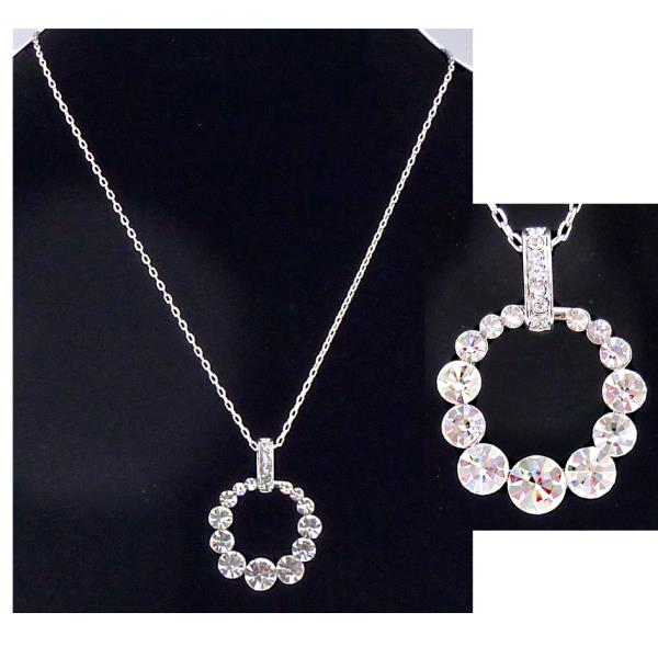 Necklace - Crystal Circle w/ Diam Bale