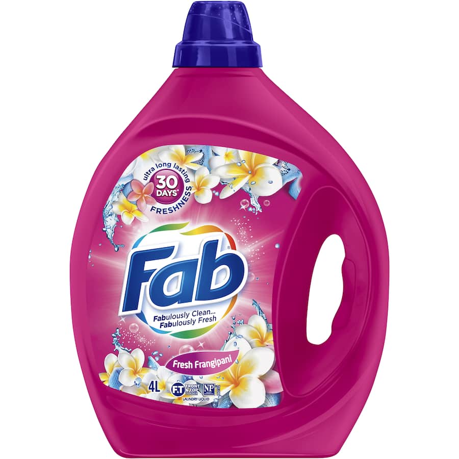 Fab Laundry Detergent Liquid Fresh Frangipani - 4L