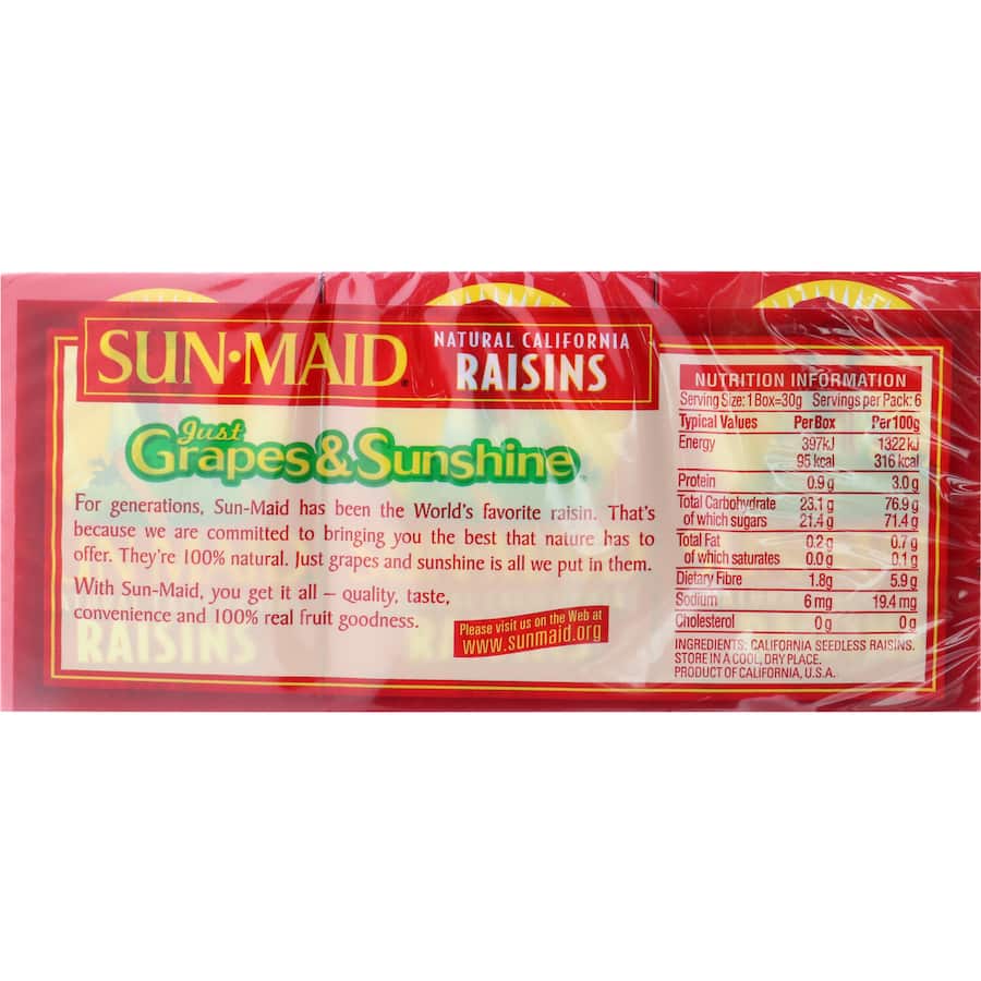 Sunmaid Raisins  30g boxes 6pack