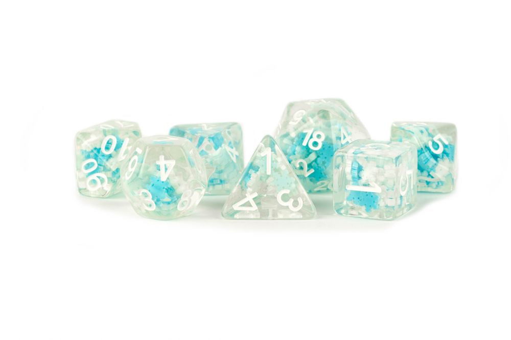 Fanroll: 16mm Resin Poly Dice Set: Snowflake Dice