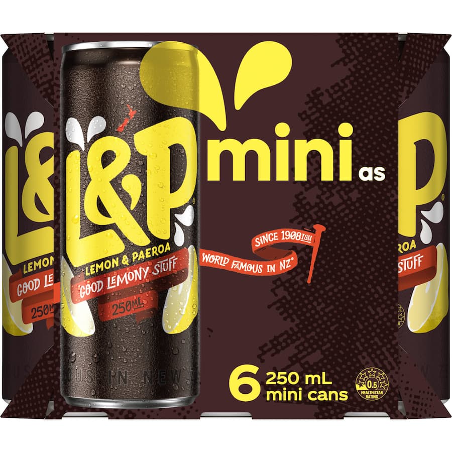 L & P Soft Drink  250ml cans 6pack