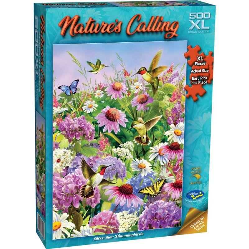 Holdson Puzzle - Nature's Calling, 500XL pc (Silver Star Hummingbirds)