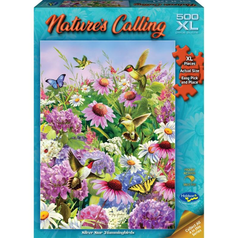 Holdson Puzzle - Nature's Calling, 500XL pc (Silver Star Hummingbirds)