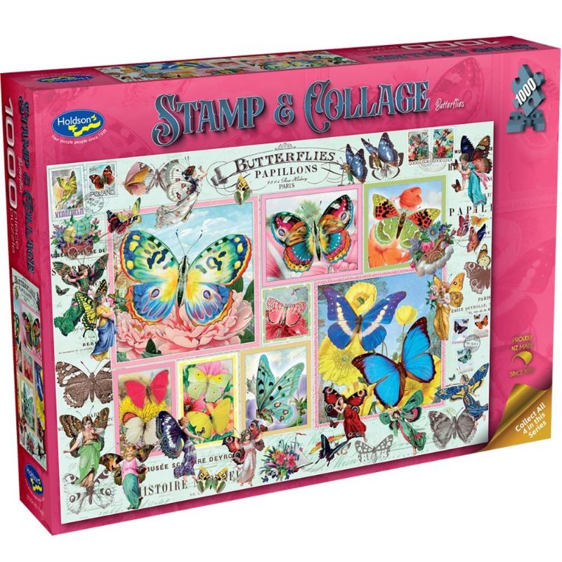 Holdson Puzzle - Stamp & Collage, 1000pc (Butterflies)