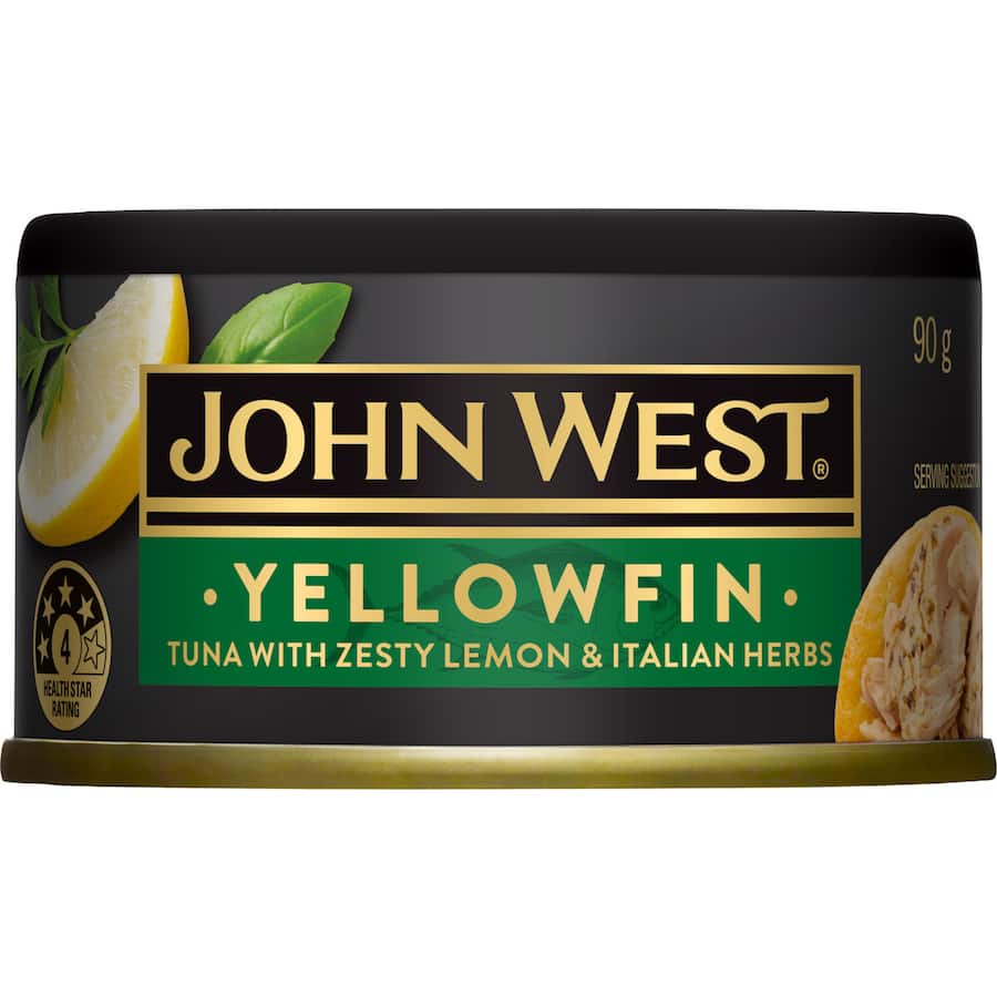 John West Tuna Yellowfin Lemon & Herbs Tear tab can 90g