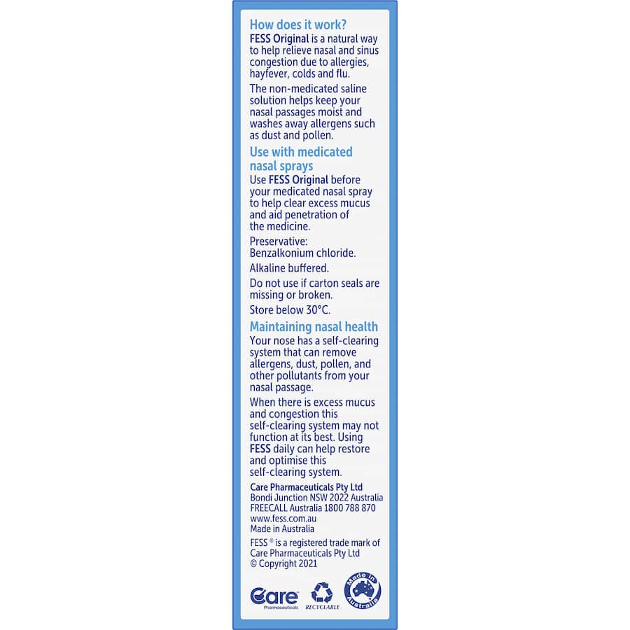 Fess Saline Nasal Spray  30mL