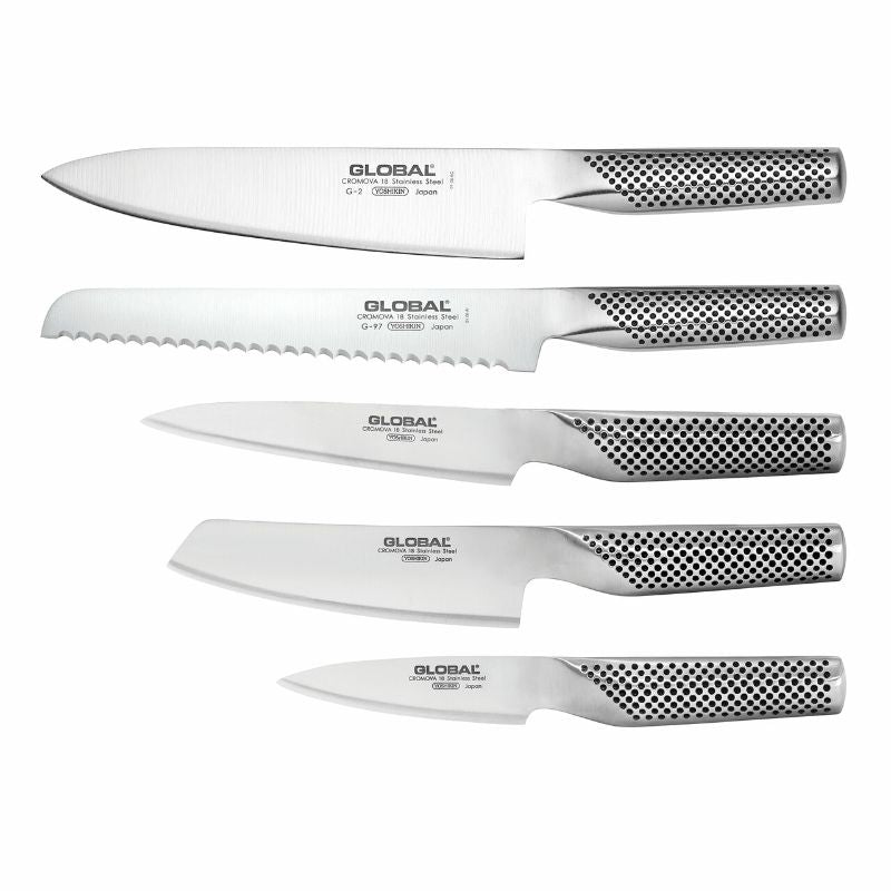 Knife Block Set - Global UKU Walnut (6 Piece)