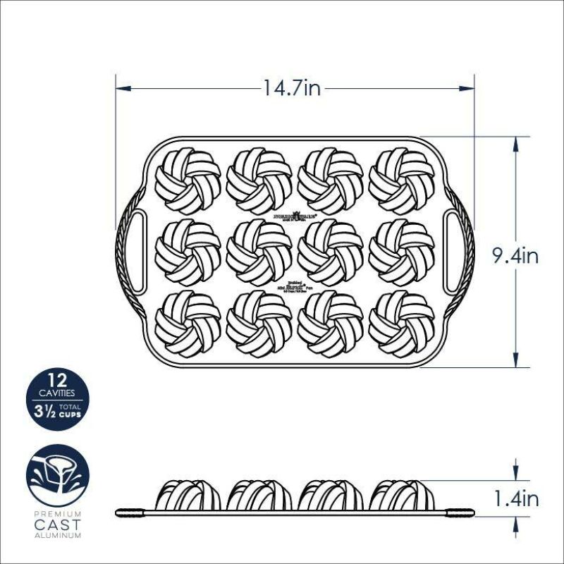 Nordic Ware 75th Anniversary Braided Mini Bundt® Pan