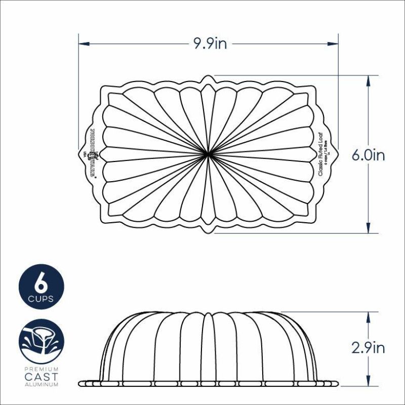 Nordic Ware Classic Fluted Loaf Pan | 25.5x15x8cm