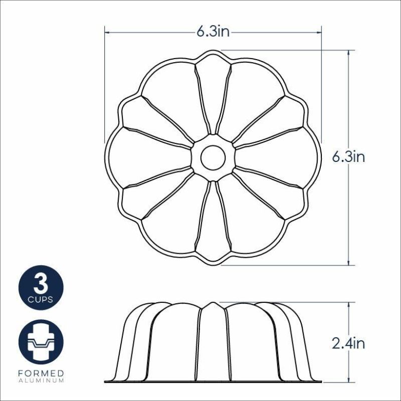 Nordic Ware 3 Cup Bundt Pan | Small | Red