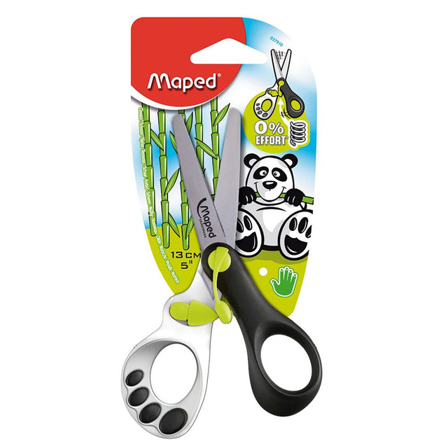 Maped Koopy Scissor 13cm with automatic spring opening, designed for children's safe and easy cutting skills.