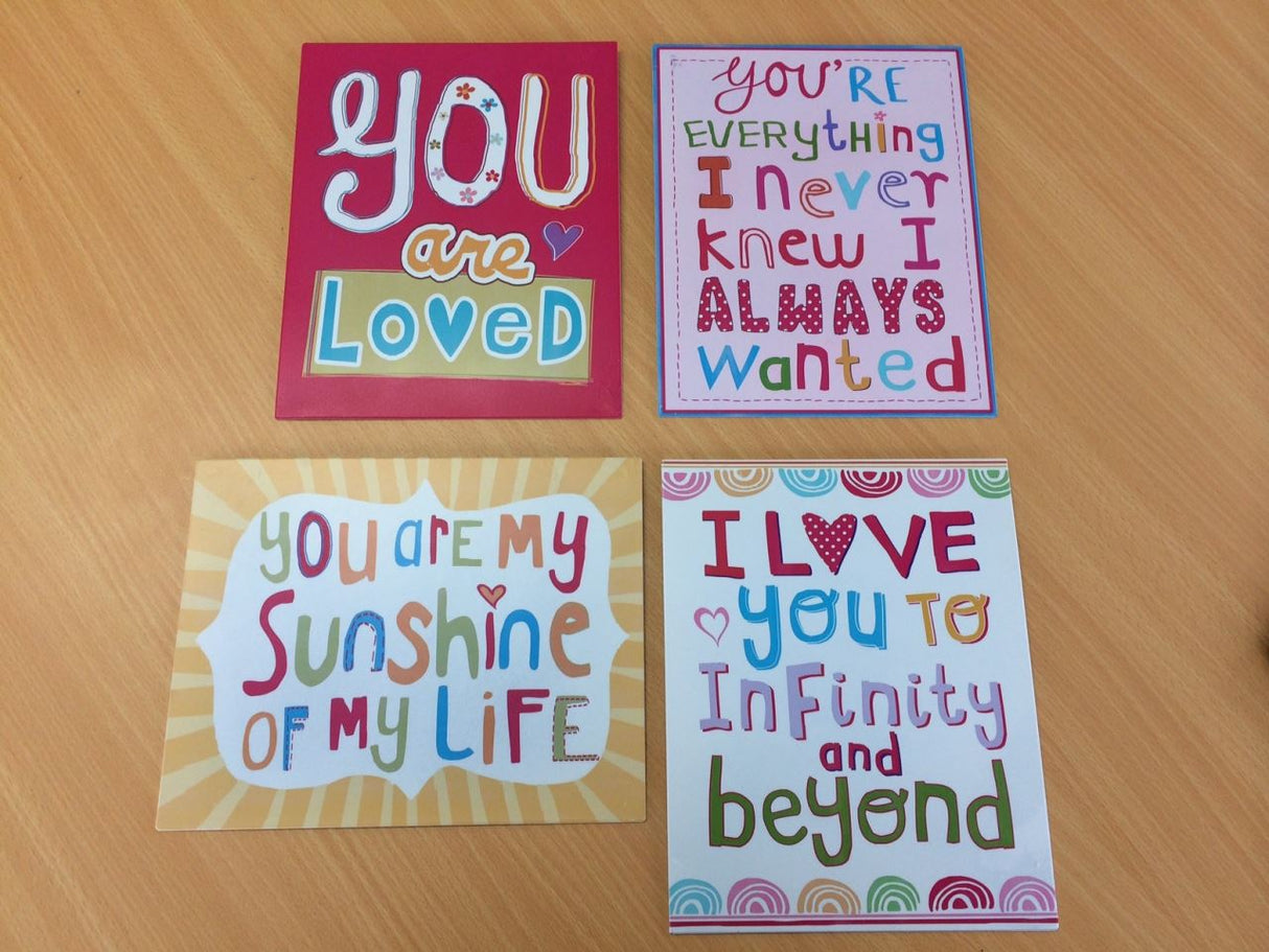 Metal Wall Art Plaque - Cute (Set Of 4)
