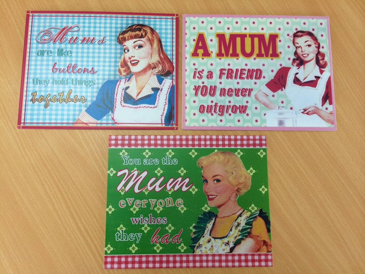 Metal Wall Art Plaque - Mum (Set Of 3)