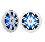 6.5IN WHITE 150W COAXIAL MARINE SPEAKER - PAIR - KICKER