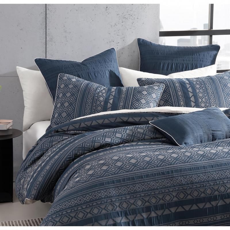 Platinum Orlando Jacquard European Pillowcase | Indigo