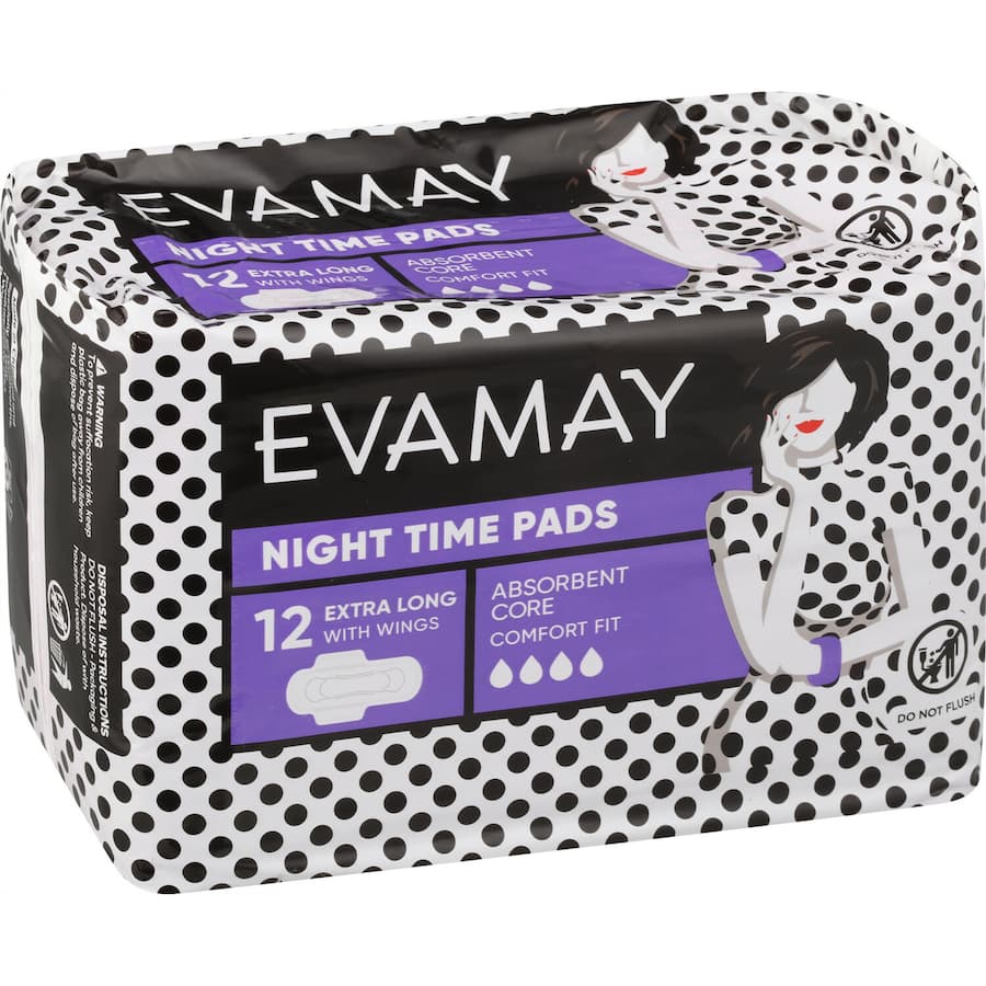 Evamay Night Time Pads With Wings - 12pack
