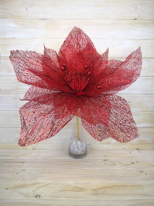 Mesh Flower Head - XL (Red )