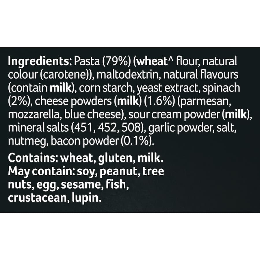 Continental Sensations Pasta & Sauce Spinach Bacon & Three Cheese 91g