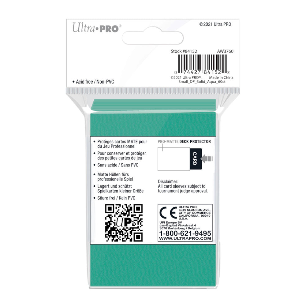 Ultra Pro: UP84152 PRO-Matte 60ct Small Deck Protector sleeves: Aqua