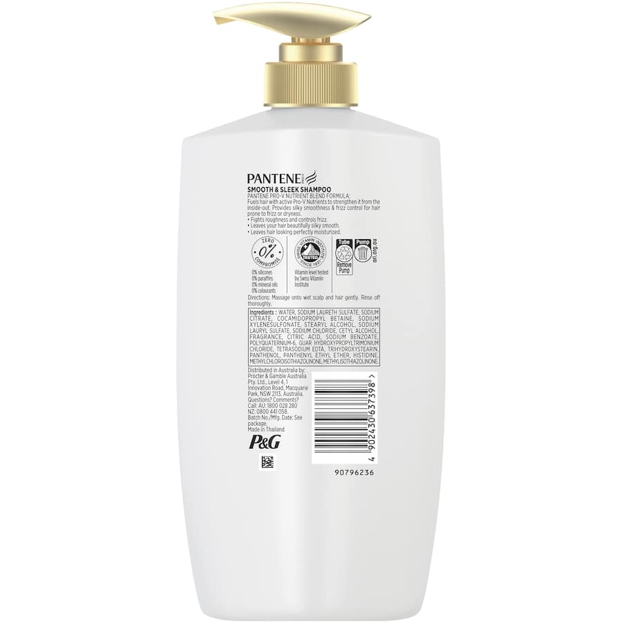 Pantene Pro-v Smooth & Sleek Shampoo For Frizzy Hair 900mL