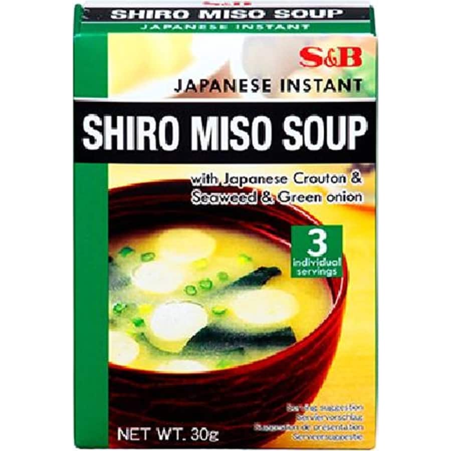 S & B Instant Miso Soup Crouton, Seaweed & Green Onion Box 30g