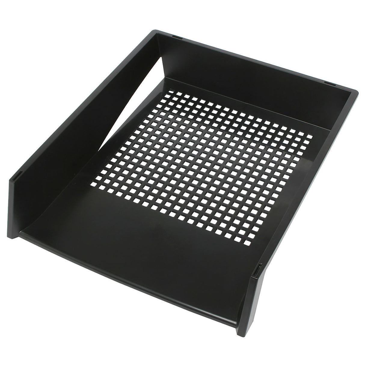 Eco-friendly Marbig Enviro Document Tray in sleek black, stackable, ideal for organizing documents in office or home.