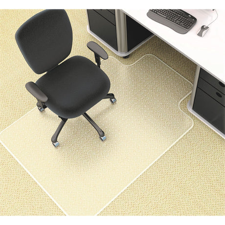 Marbig Chairmat Rollamat PVC 114x134cm, durable floor protector for medium pile carpets, scuff and slip-resistant surface.