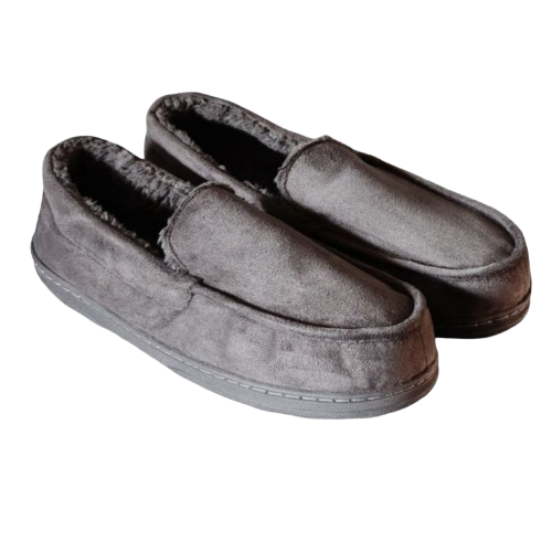 Mens Slippers Dark Grey Full Back Extra Large (Size 13-14)