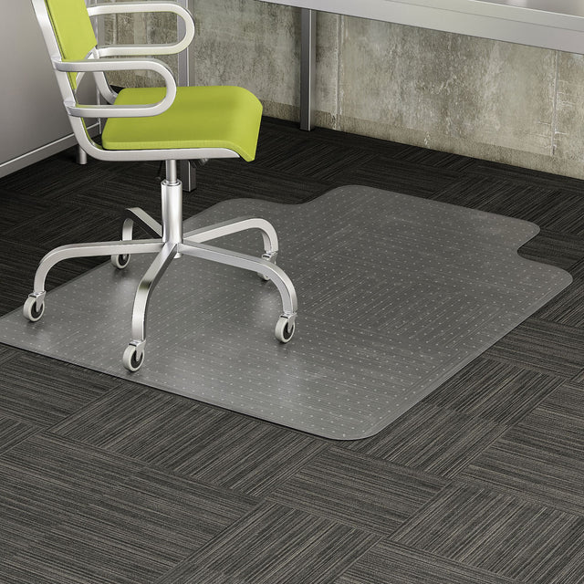 Marbig Chairmat Duramat 91x121cm, durable PVC floor protection for low pile carpets with textured surface for slip resistance.