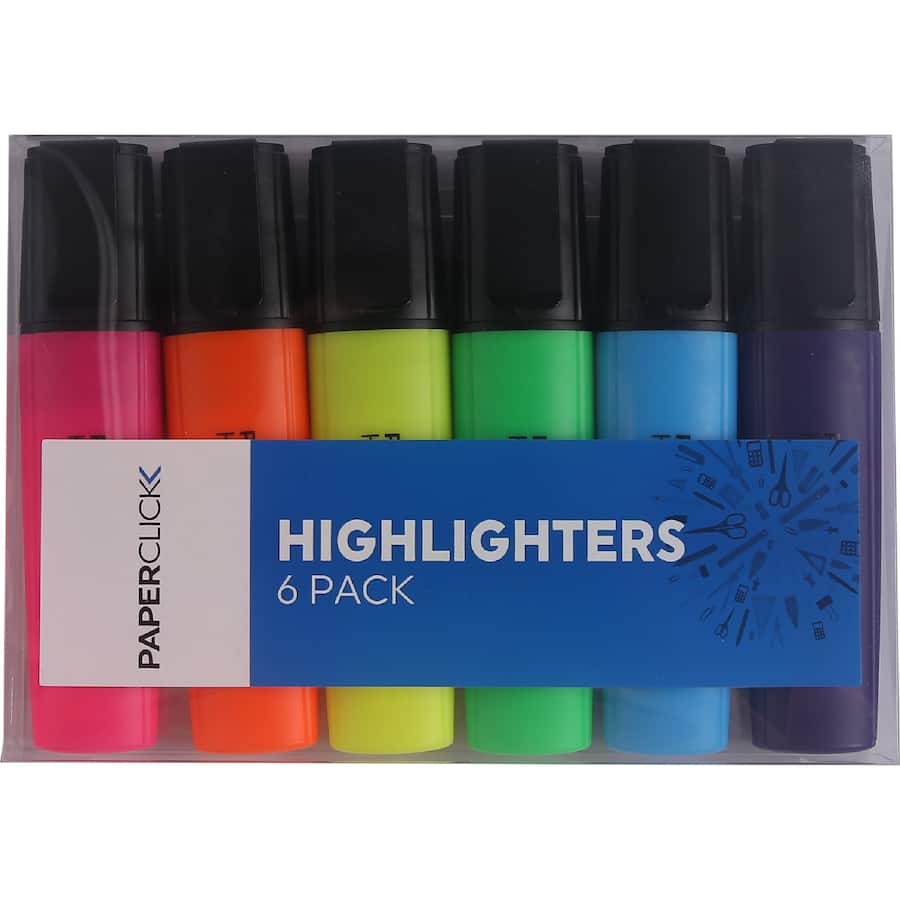 Paperclick Highlighters Assorted 6pack
