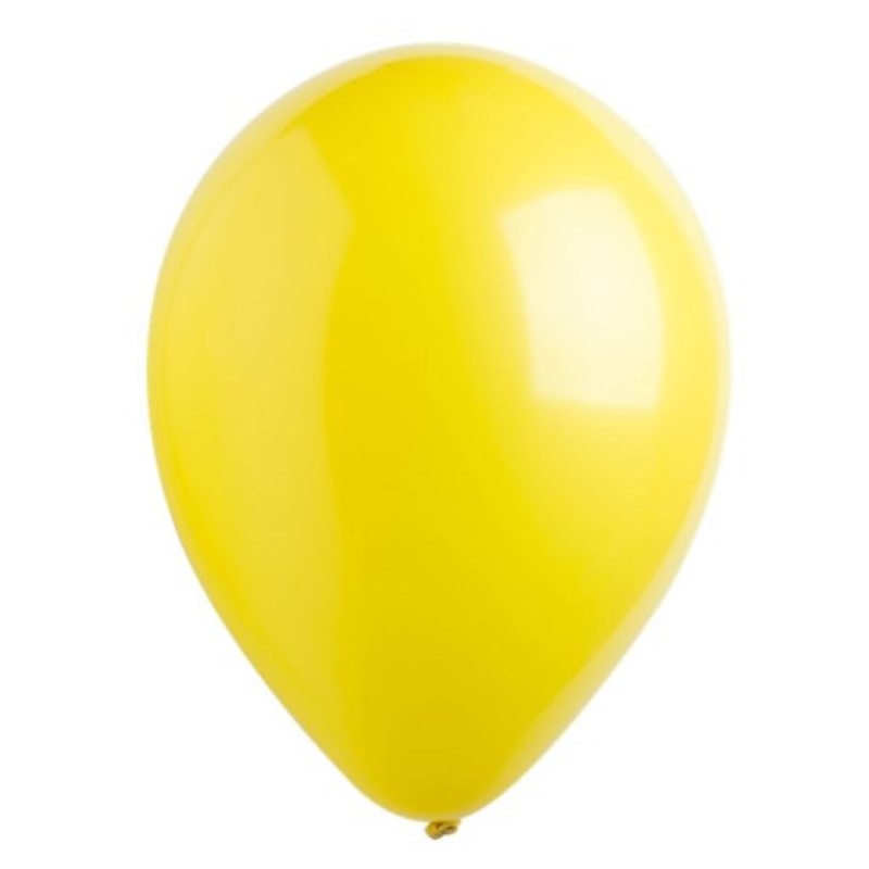 Bright yellow 30cm latex balloons in a bulk pack of 200, perfect for decorating parties and celebrations.