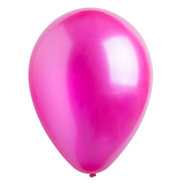 Bulk pack of 200 metallic hot pink latex balloons, each 30cm, perfect for celebrations and decorations.