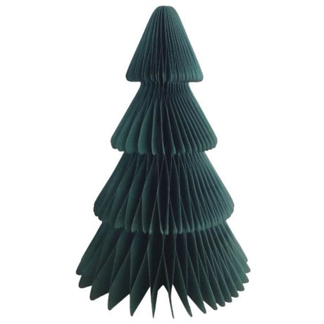 Green honeycomb Christmas tree decoration, 20cm, made of tissue paper for a whimsical holiday accent.