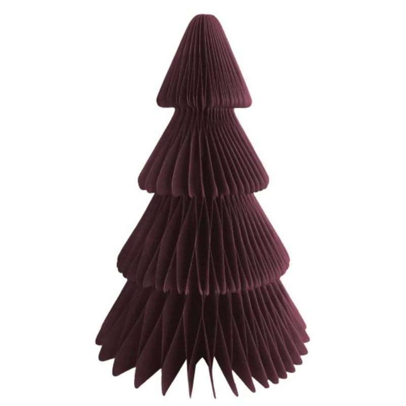 Vibrant 35cm red honeycomb decoration, perfect for festive tree decor and adding holiday charm.