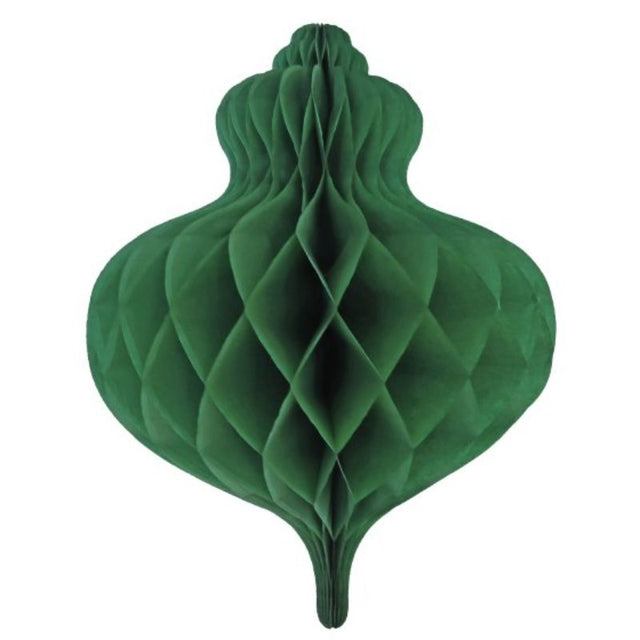 Large 40cm green honeycomb bauble decoration, perfect for Christmas trees and festive gatherings.