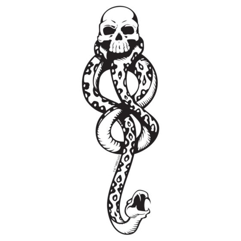 Set of 4 Harry Potter temporary Dark Mark tattoos, perfect for cosplay and themed events, safe for skin and easy to apply.