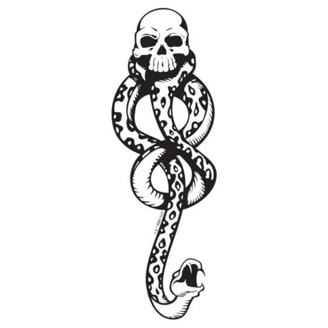 Set of 4 Harry Potter temporary Dark Mark tattoos, perfect for cosplay and themed events, safe for skin and easy to apply.