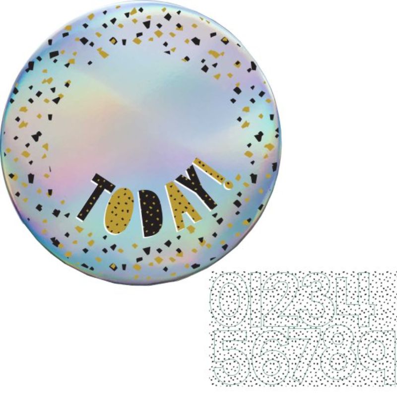 Set of 12 stylish black and gold 'Add-An-Age' badges for birthday celebrations, perfect for all ages.
