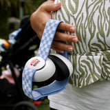 Baby Earmuffs - White/Bluecheckered - Em's 4 Kids