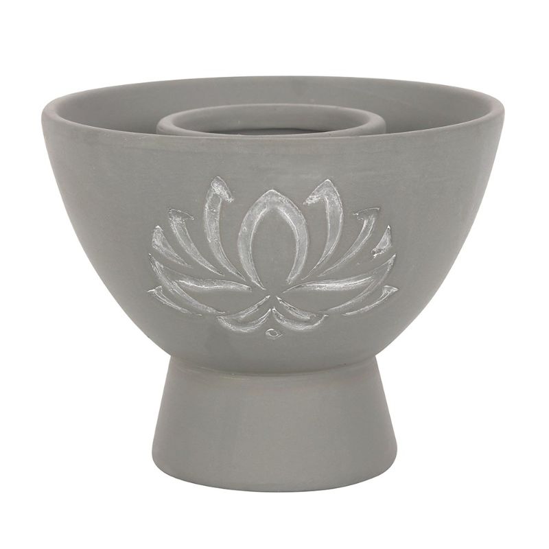 Lotus Grey Terracotta Smudge Bowl