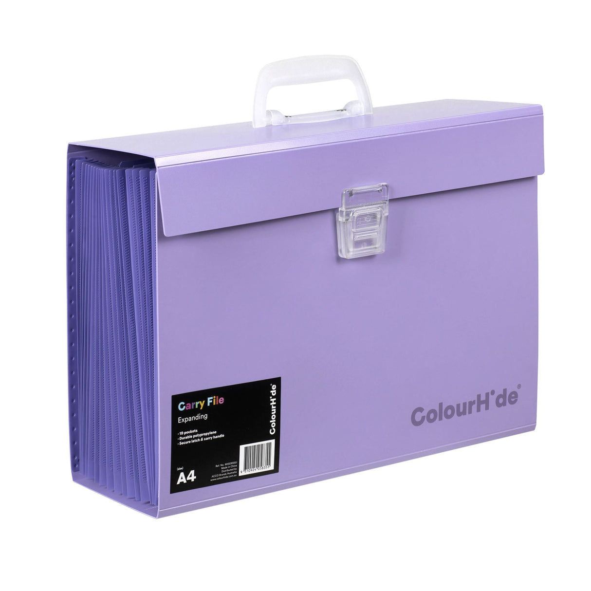 Colourhide Pp Expanding Carry File Purple