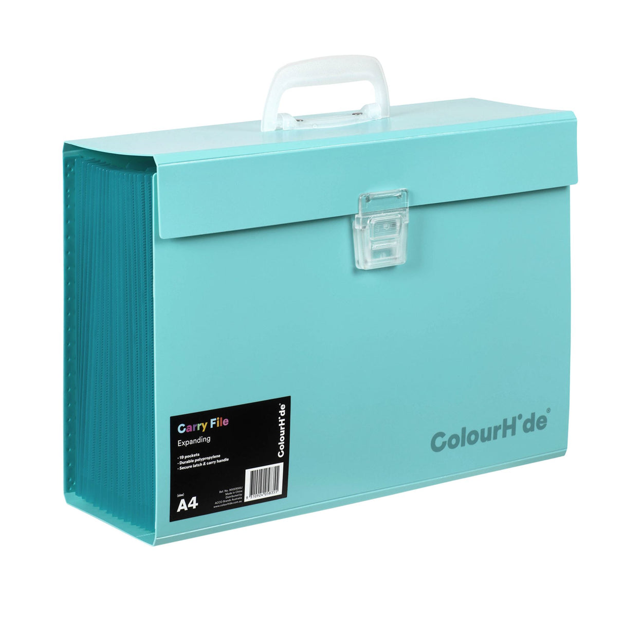 Colourhide Pp Expanding Carry File Aqua