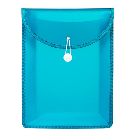 Marbig A4 teal top load file pack of 20, holds up to 600 sheets, expandable gusset, durable with bungee cord closure.