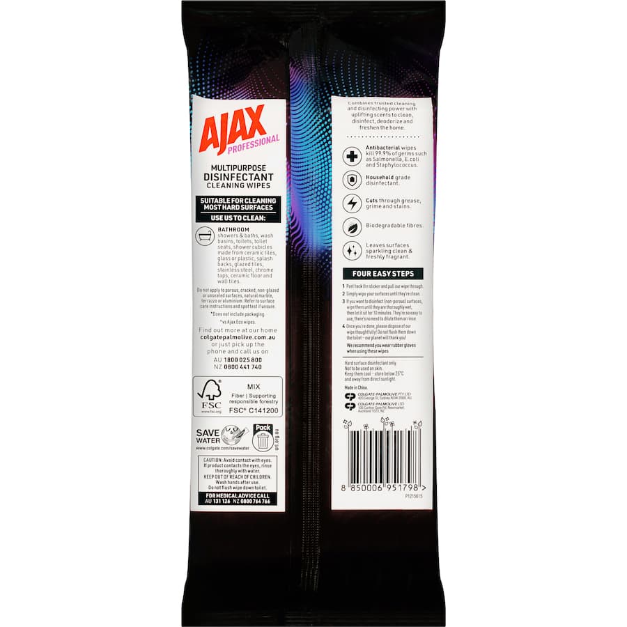 Ajax Professional Bathroom Wipes  90pack